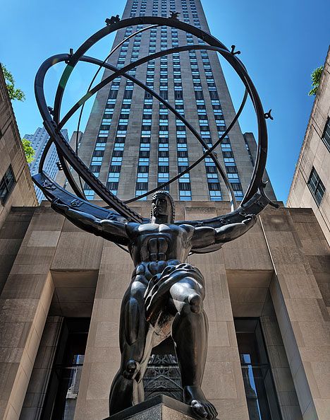 Custom made foundry replica atlas statue rockefeller center new york