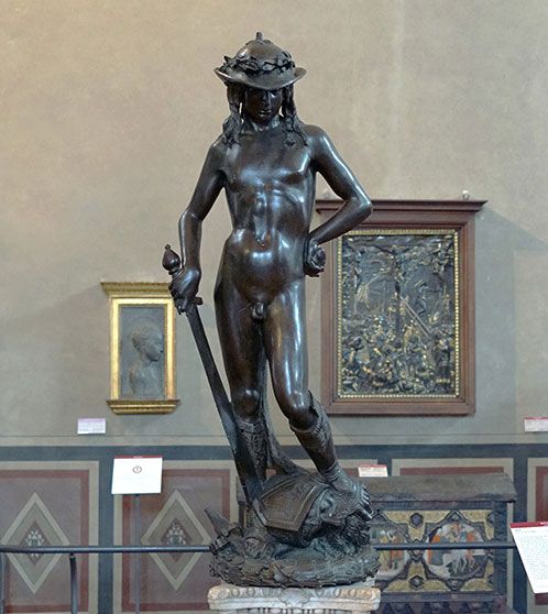 Life size custom made famous bronze donatello david statue