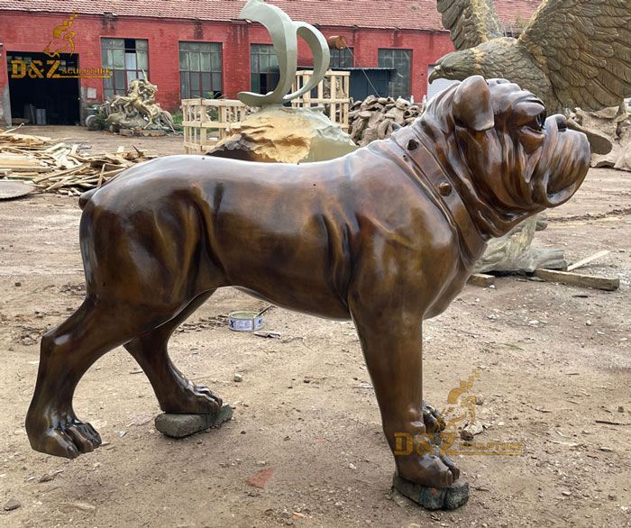 custom made life size outdoor garden bull dog statues for front porch