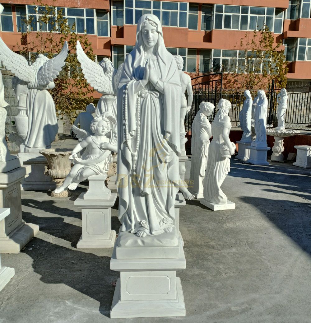 outdoor garden life size white marble our lady of lourdes statue DZ-42