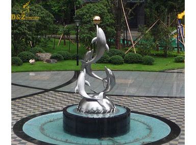 Custom made stainless steel Large metal dolphin sculptures