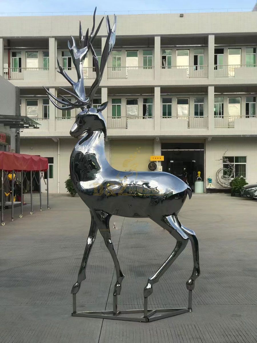 Modern large silver outdoor deer statues for yard for sale DZ-52