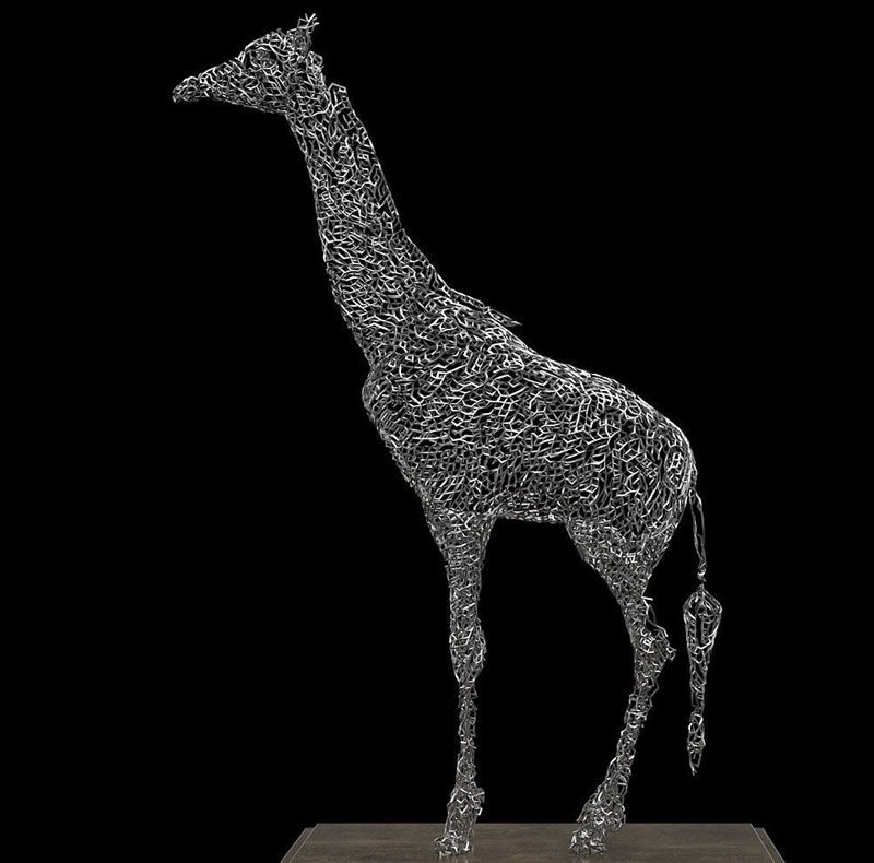 giraffe garden statue large metal animal  DZ-62