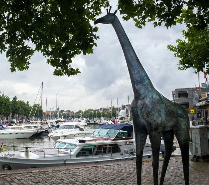large giraffe statue brass seaside animal for sale DZ-63