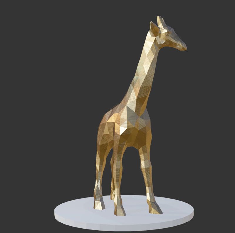 gold giraffe statue plated modern animal statue DZ-64