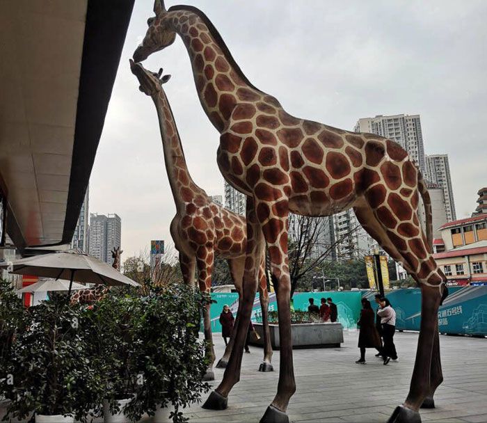 life size giraffe statue metal animal custom made sculpture DZ-67
