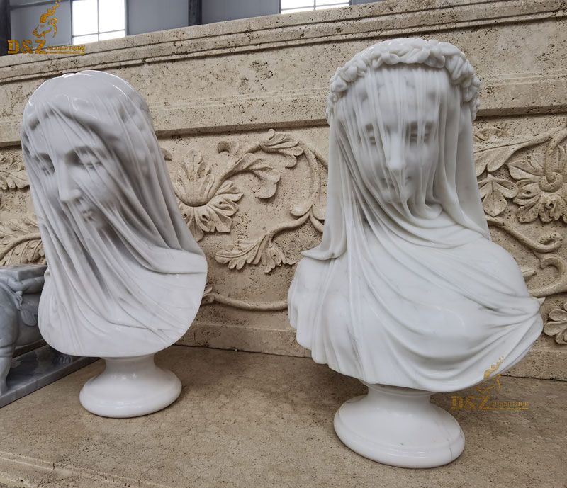 White veil marble statue lady bust DZ-79