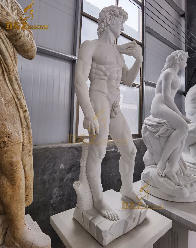 michelangelo the david statue white marble stock sculpture for sale DZ-80