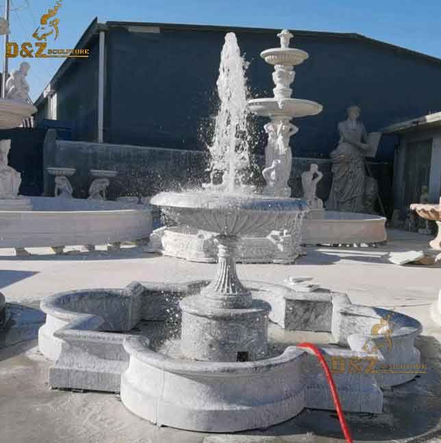 Garden White Marble modern pot Large Outdoor Fountains for Sale DZ-85