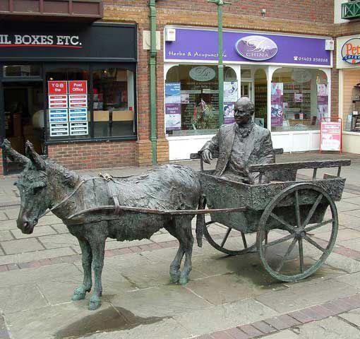donkey and cart garden statue for sale