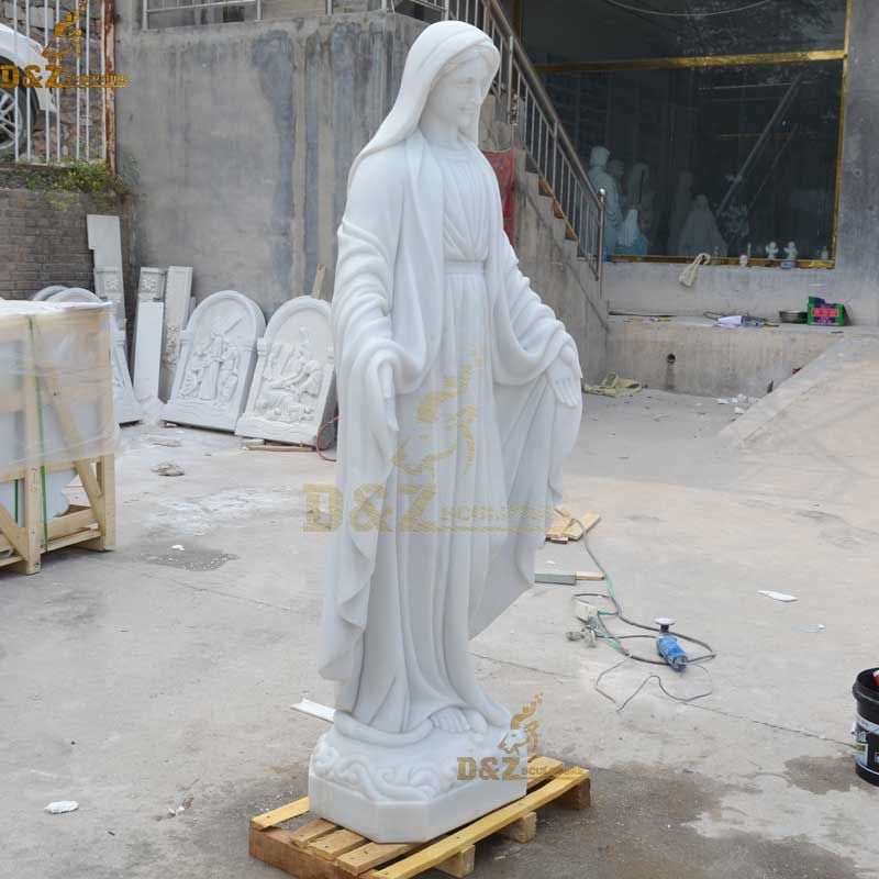 natural white marble famous outdoor mother mary statue DZ-94