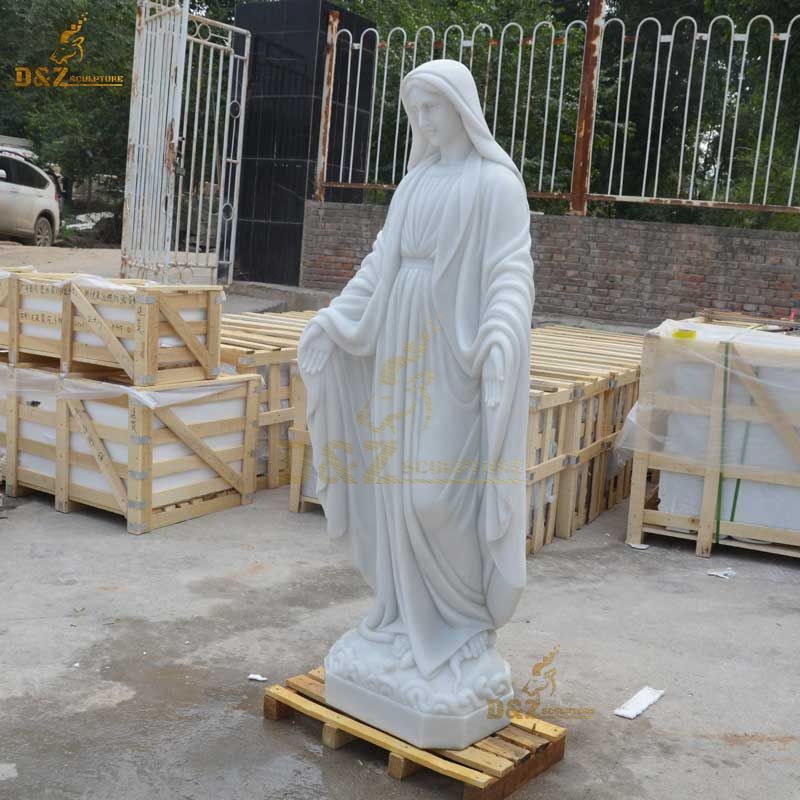 natural white marble famous outdoor mother mary statue DZ-94