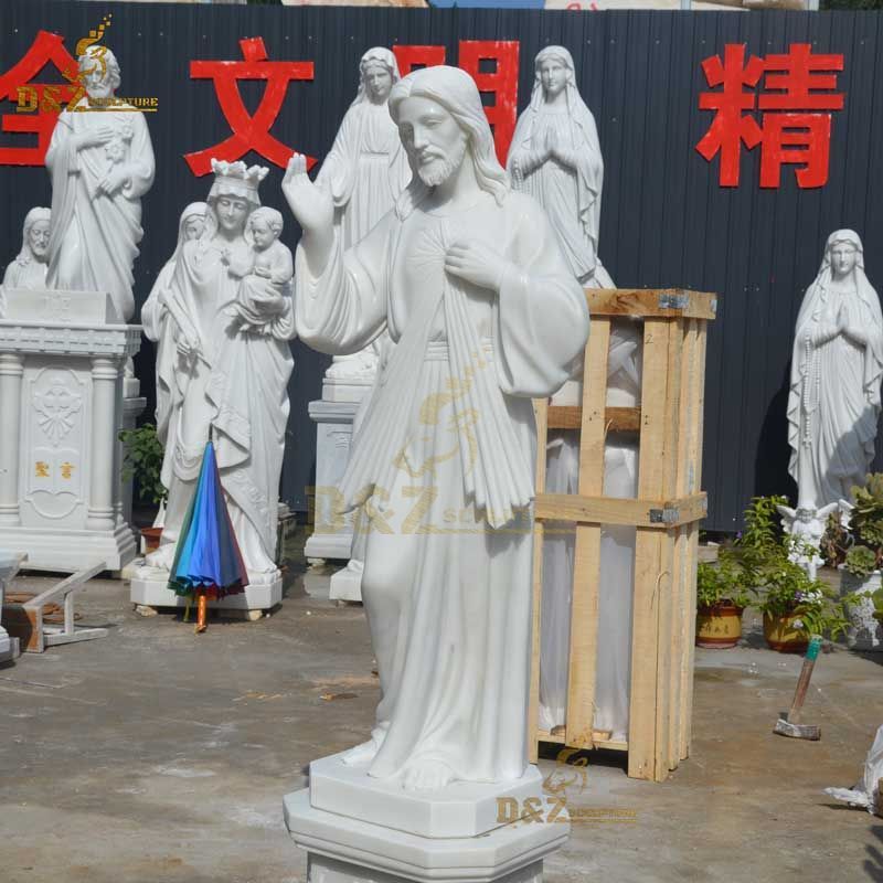 Custom made white marble life size Divine Mercy statue DZ-96