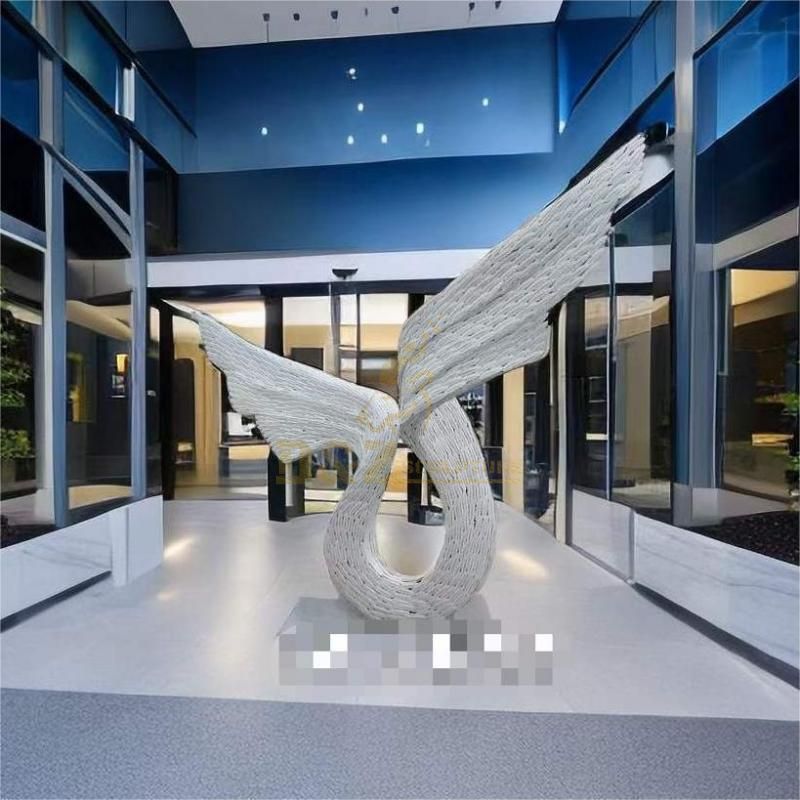 Customized large metal wing sculpture lighting decoration DZ-127