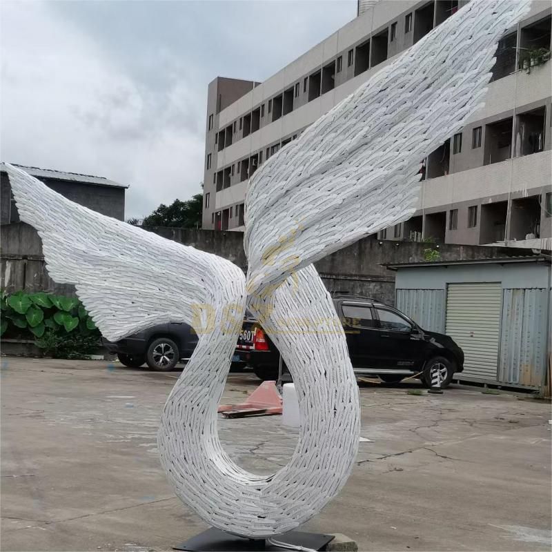 large metal wing sculpture lighting decoration