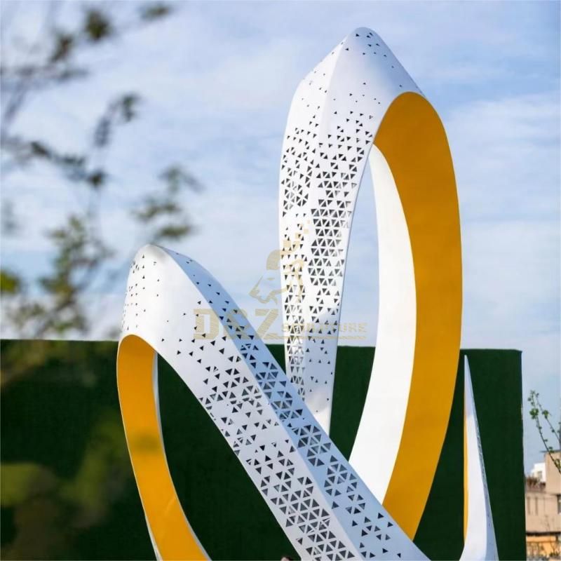 Large city landmark sculpture light hollow-out art public sculpture