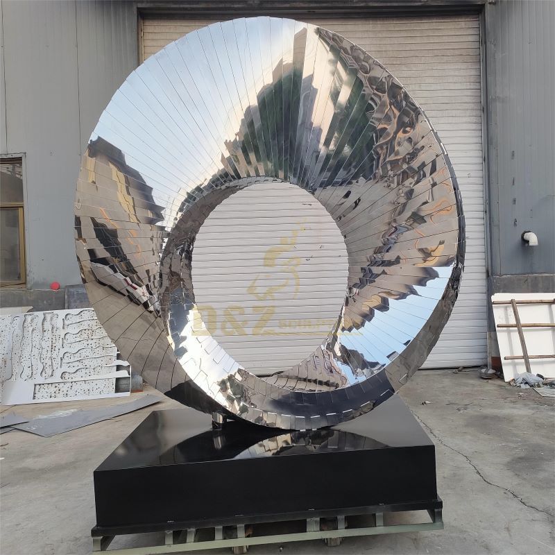 Mirror ring sculpture for sale Landscape sculpture can be customized DZ-138