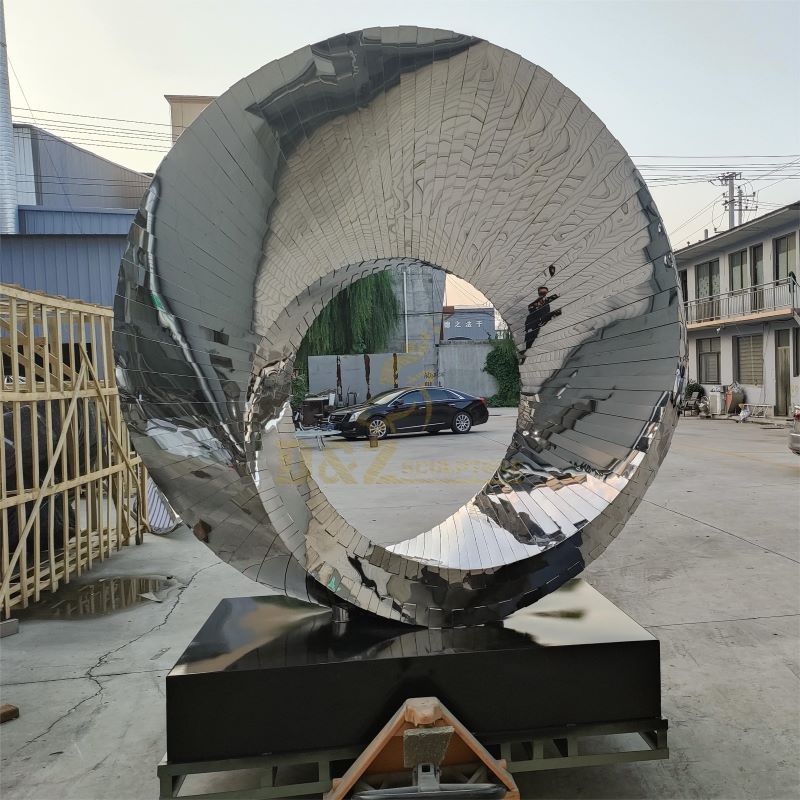 Mirror ring sculpture for sale Landscape sculpture can be customized DZ-138