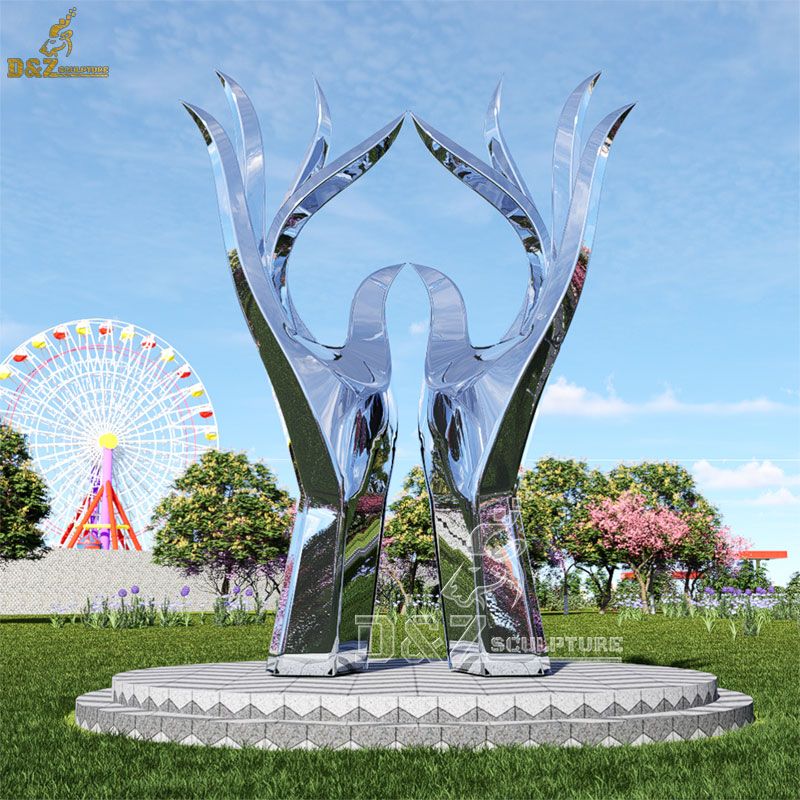 Large metal art love hands sculpture decoration garden landscape sculpture project DZ-140