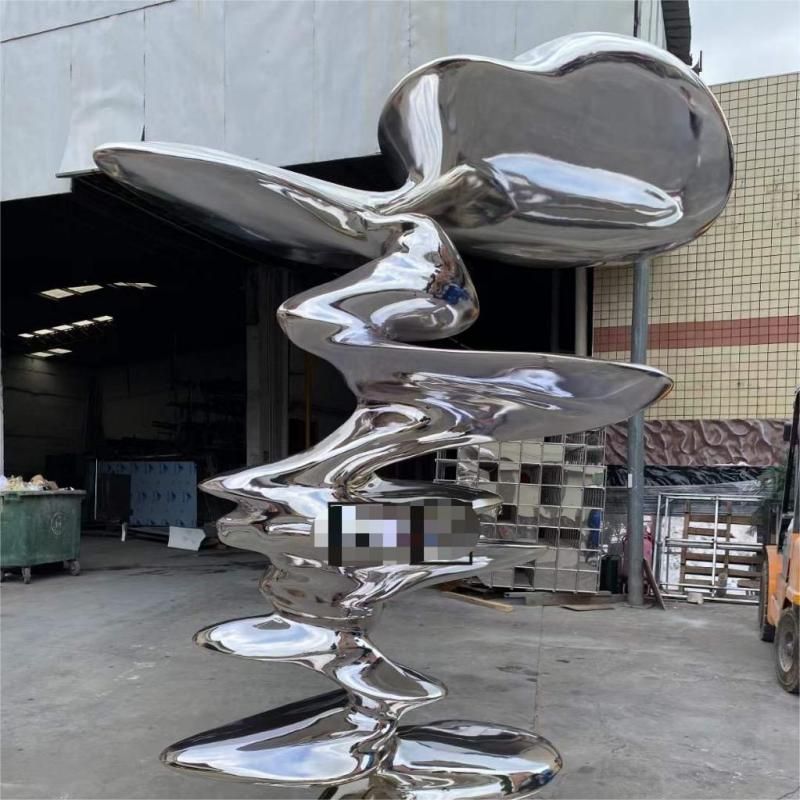 Abstract tree sculpture Mirror stainless steel public art deco DZ-152