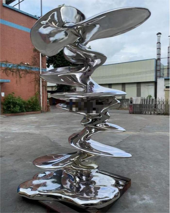 Abstract tree sculpture Mirror stainless steel public art deco