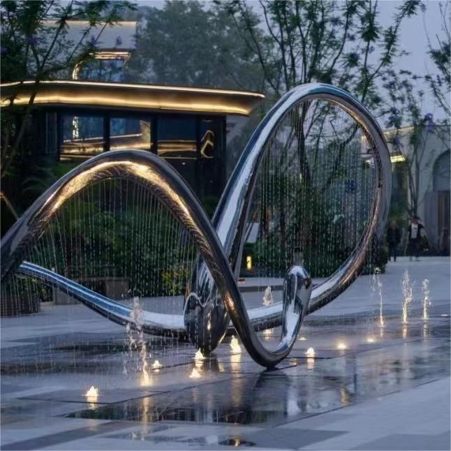 Outdoor water fountain sculpture, modern abstract decorative art sculpture DZ-154