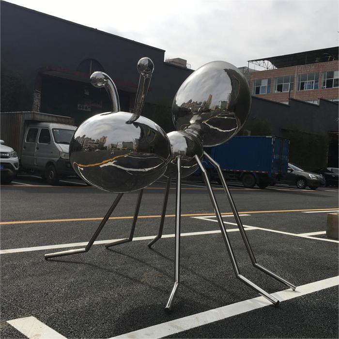 Outdoor metal ant sculpture mirror stainless steel art deco for sale DZ-156