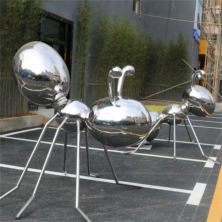 Outdoor metal ant sculpture mirror stainless steel art deco for sale