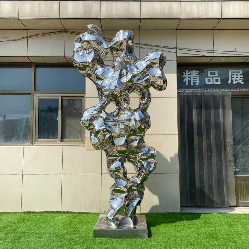 Stainless Steel Metal Sculpture Taihu Stone Art Decorative Sculpture for Sale DZ-159