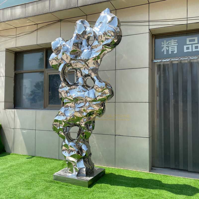 Stainless Steel Metal Sculpture Taihu Stone Art Decorative Sculpture for Sale