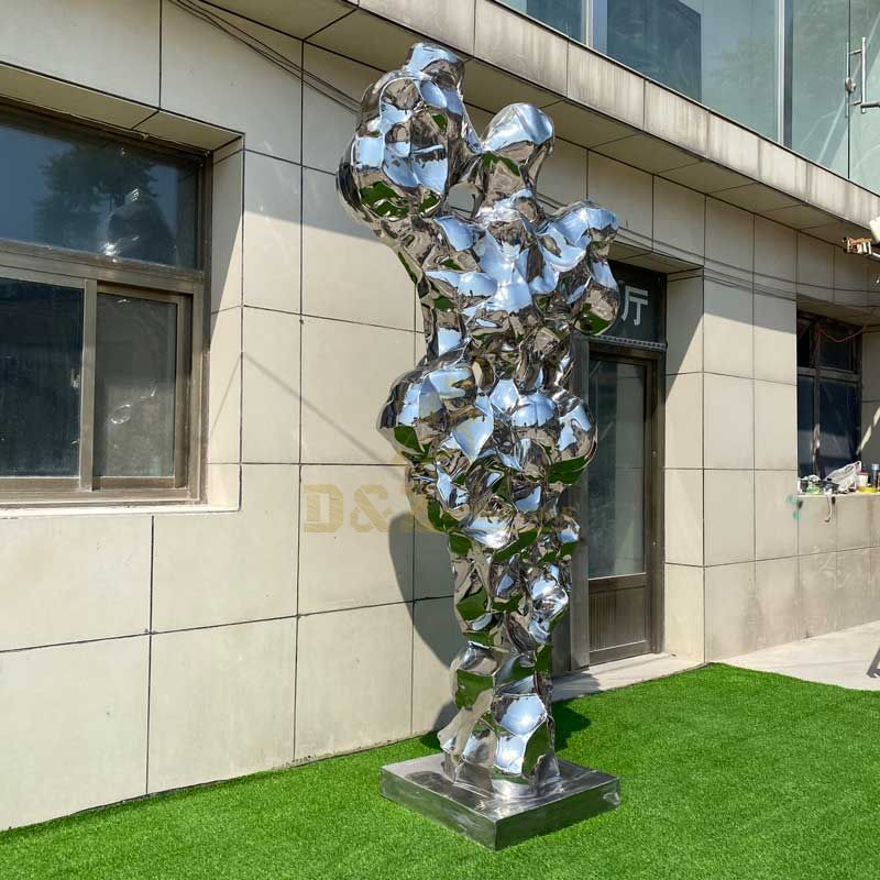 Stainless Steel Metal Sculpture Taihu Stone Art Decorative Sculpture for Sale