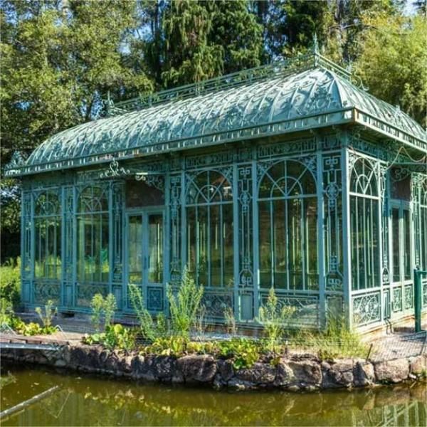 Large galvanized steel sunroom and pavilion for sale, exquisite art building DZ-162