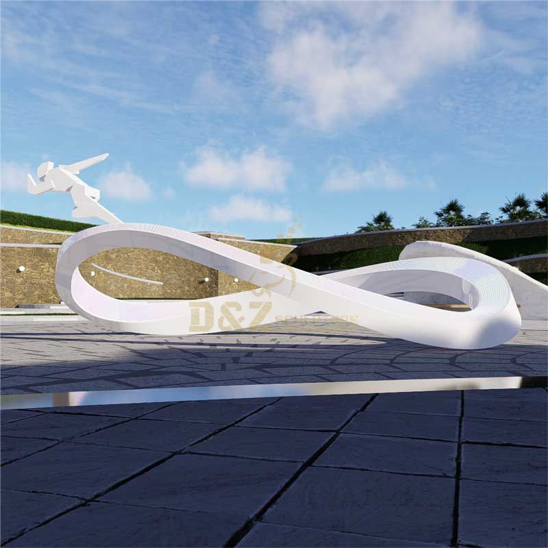 Outdoor abstract metal sculpture track runner theme square park stadium sculpture DZ-164