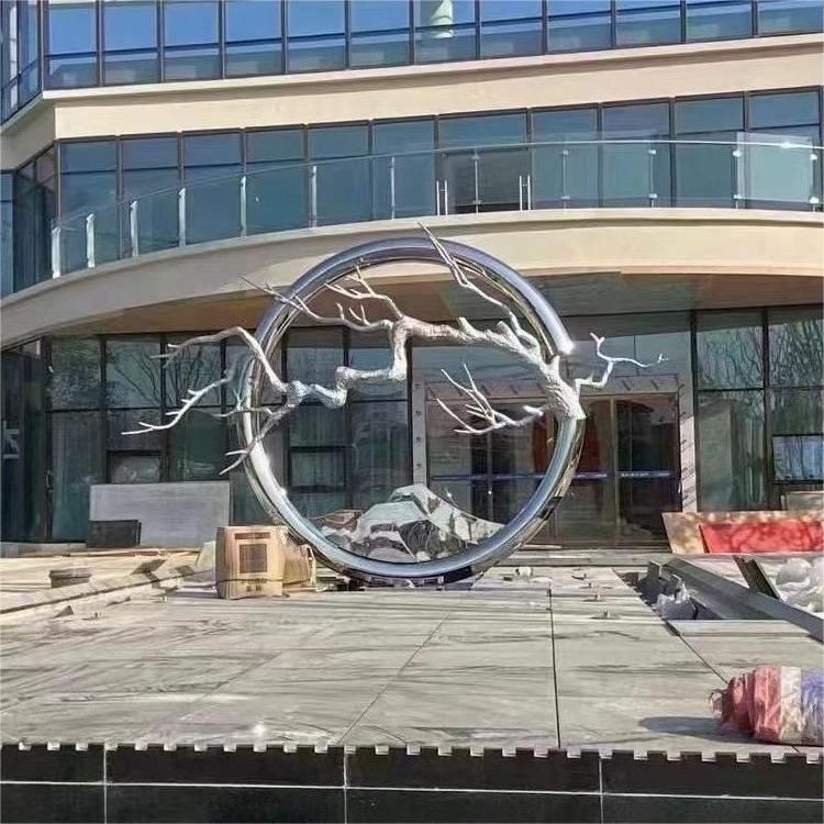 Stainless steel art sculpture art circle landscape sculpture for sale DZ-167