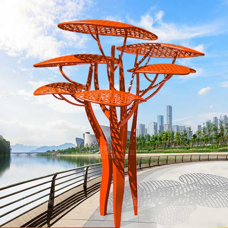 Metal sculpture large outdoor landscape tree sculpture scenic square park art decoration