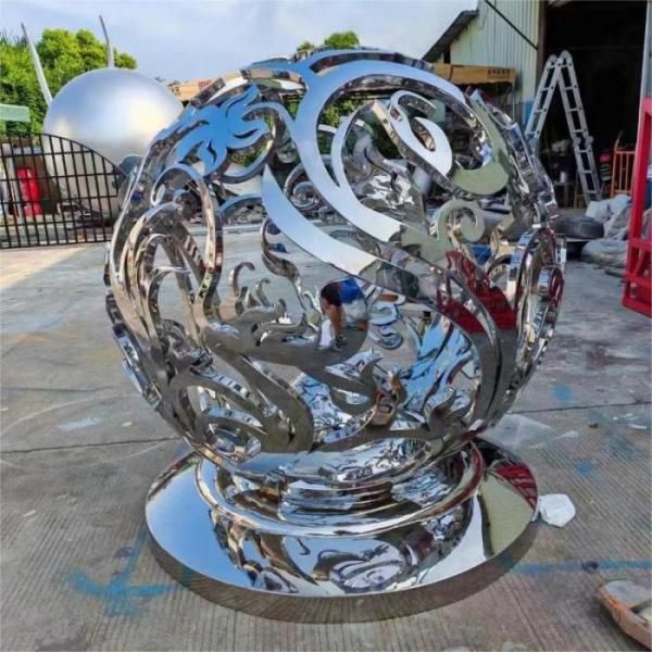 Garden sphere metal sculpture hollow art ball sculpture DZ-172