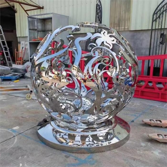 Garden sphere metal sculpture hollow art ball sculpture DZ-172