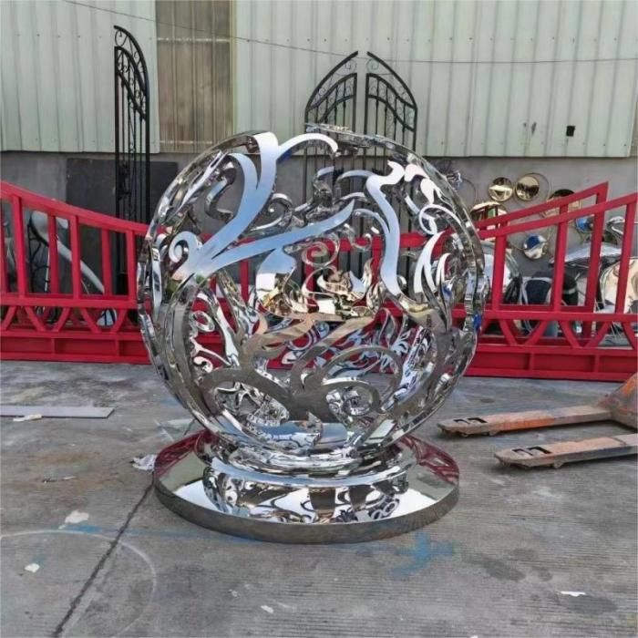 Garden sphere metal sculpture hollow art ball sculpture DZ-172