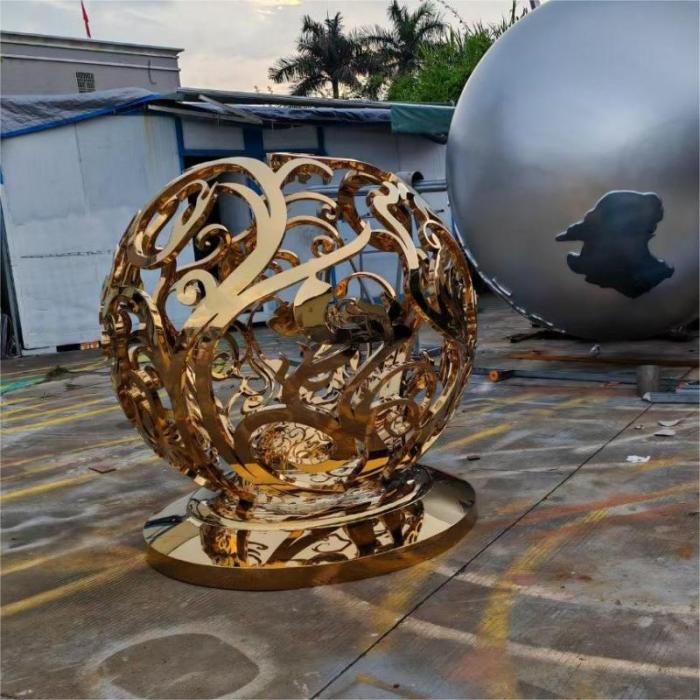 Garden sphere metal sculpture hollow art ball sculpture DZ-172