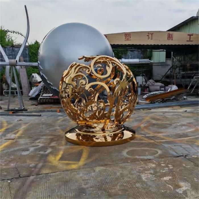 Garden sphere metal sculpture hollow art ball sculpture DZ-172