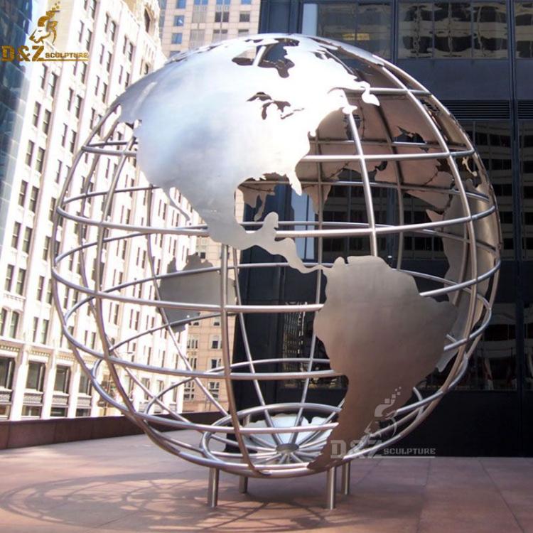 Large metal globe sculpture urban garden decoration sculpture for sale DZ-181