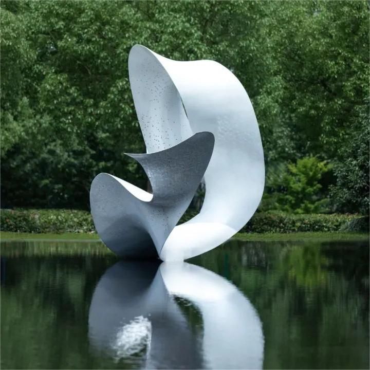 Modern large outdoor ribbon metal sculpture urban square marketing center waterscape decorative DZ-183