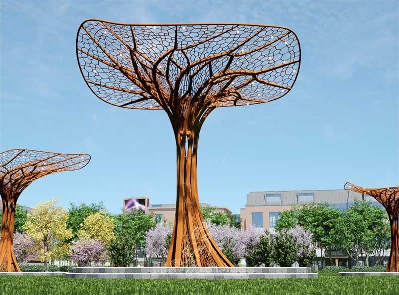 Outdoor landscape tree sculpture large art decoration project