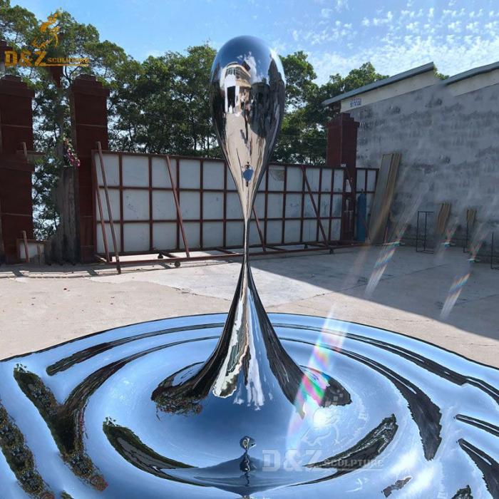 Creative water drop sculpture water ripple sculpture mirror stainless steel metal sculpture DZ-195
