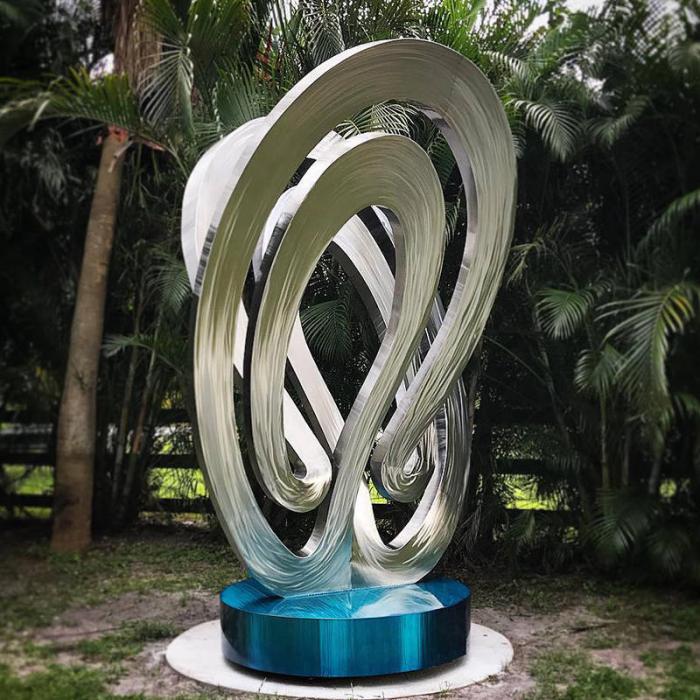 Modern stainless steel sculpture, large outdoor garden sculpture customization