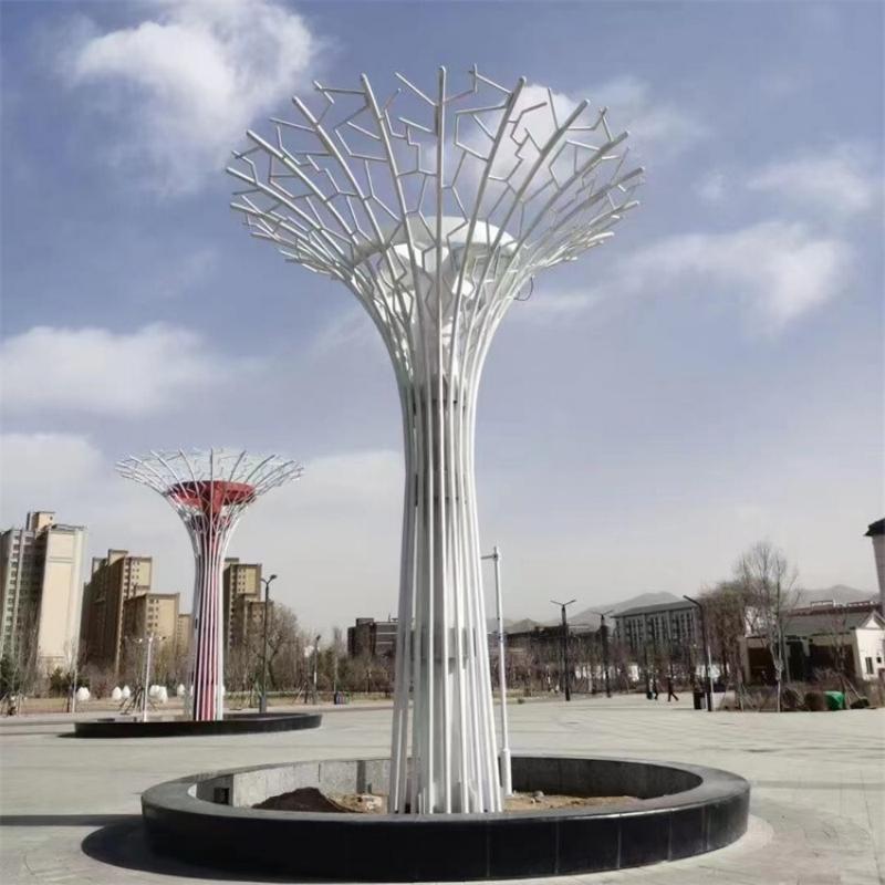 Large stainless steel wire tree sculpture city square park landscape sculpture DZ-202