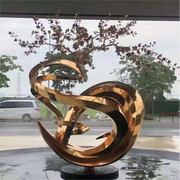 Titanium stainless steel metal tree sculpture hotel waterscape art decoration DZ-203