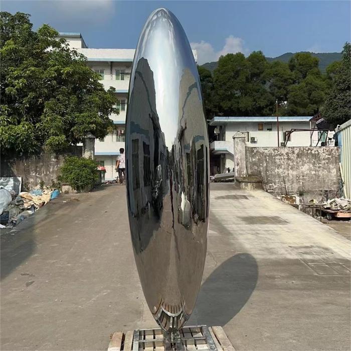 Large mirror oval stainless steel sculpture modern metal sculpture outdoor art decoration DZ-208