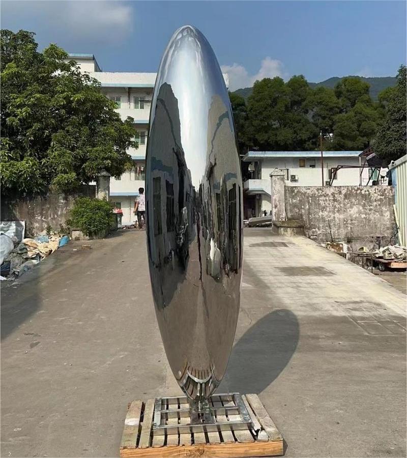 Large mirror oval stainless steel sculpture modern metal sculpture outdoor art decoration DZ-208