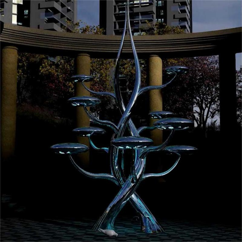 Kabbalah tree of life sculpture large public metal art sculpture lighting decoration DZ-209